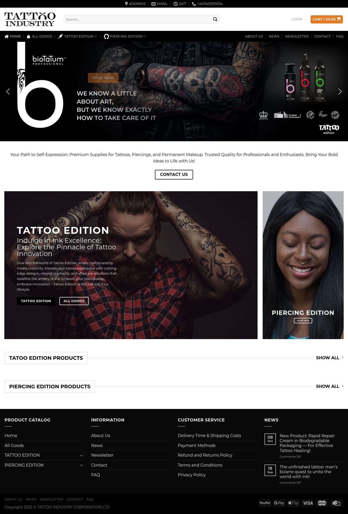 Веб-сайт tattooindustry.uk